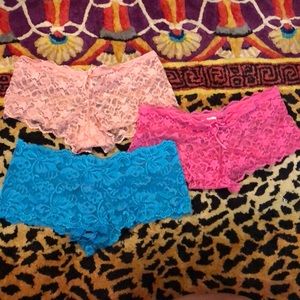 3 small hip huggers booty shorts SMALL NEW